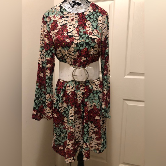 Floral Print Bohemian Inspired Long Sleeve A-Line Dress by Zara (Nwot/new) - Picture 5 of 11